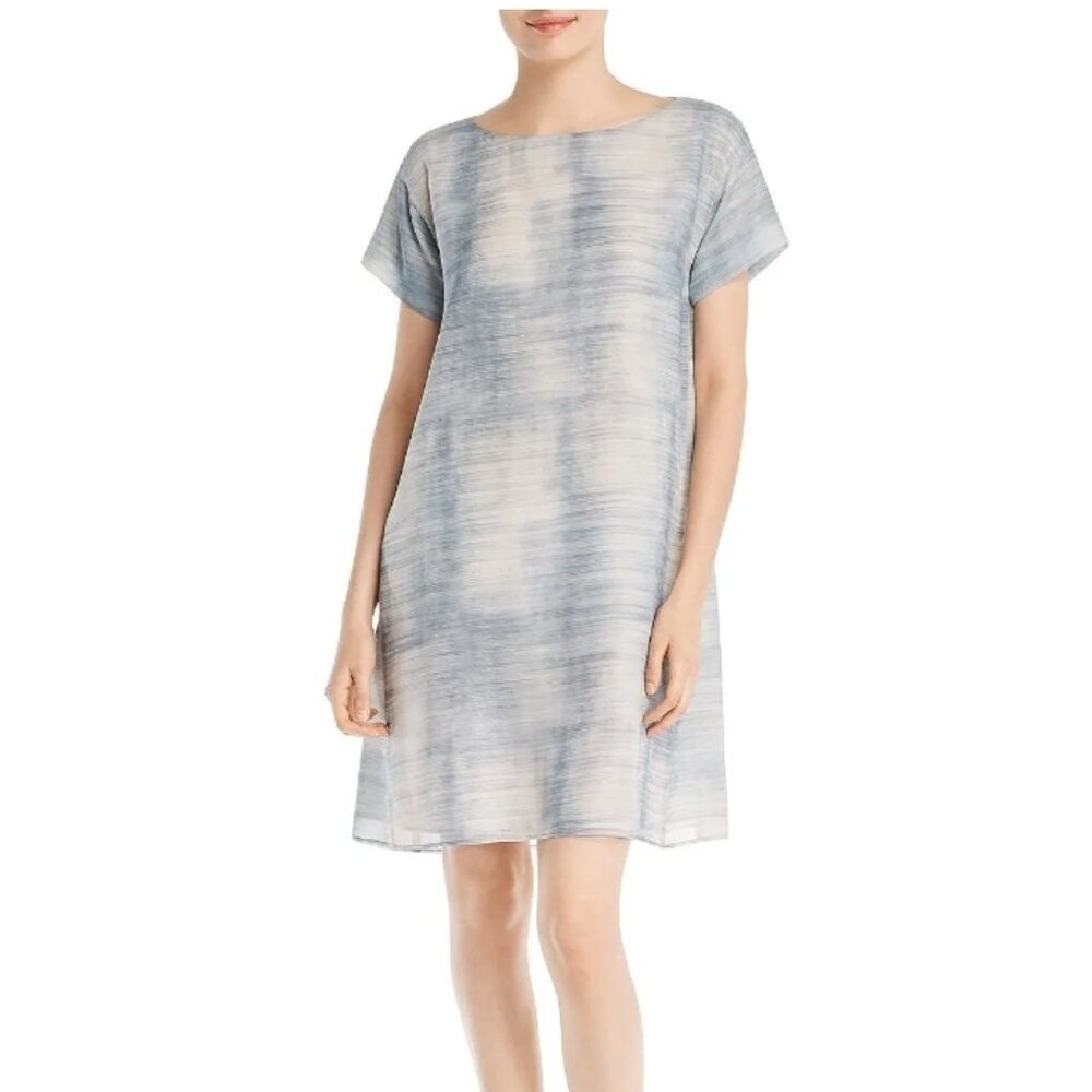 Eileen Fisher silk Blue and White Women's Dress